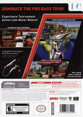 Rapala Pro Bass Fishing box cover back